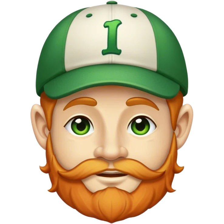 a leprechaun wearing a little baseball cap that says ‘I Got This POS On Bourbon Street’.  emoji