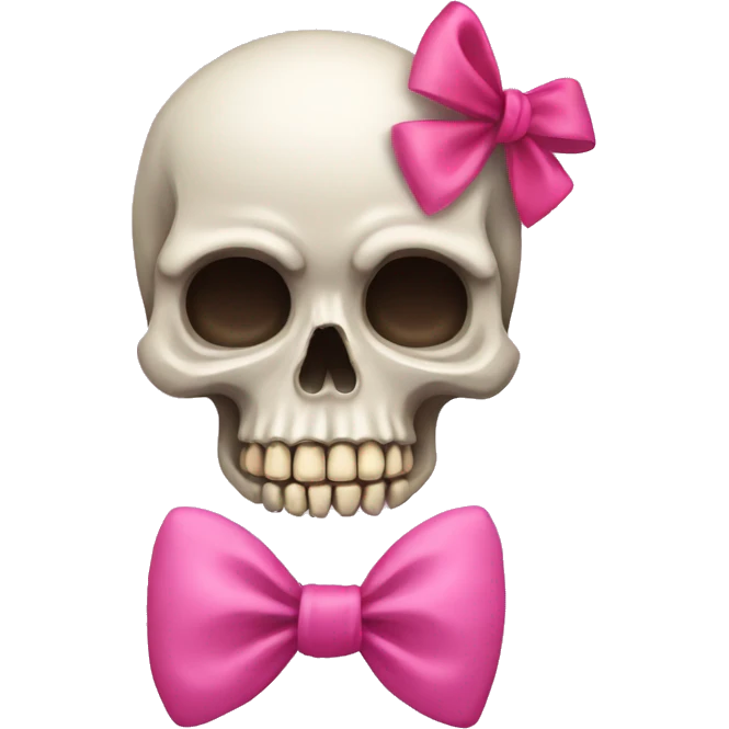 Skull with a pink bow emoji