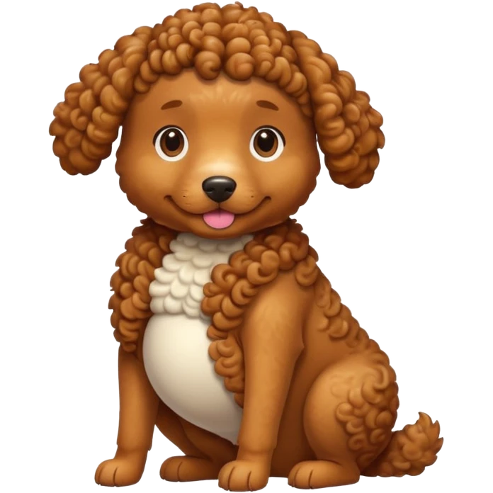 pregnant curly dog holding its belly emoji