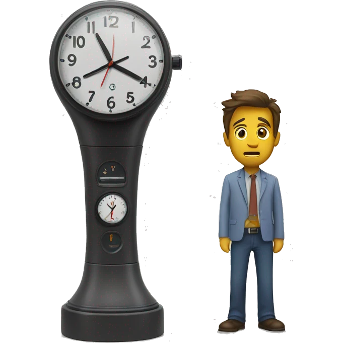 Tornado alarm clock tall man emoji