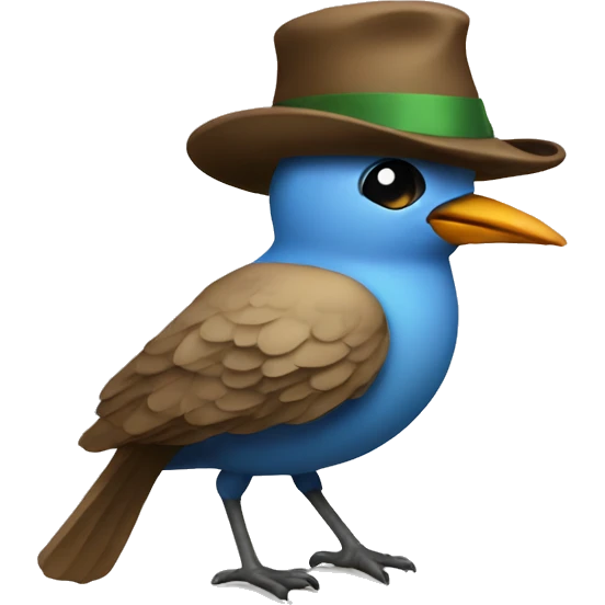 A bird wearing a hat and smoking emoji