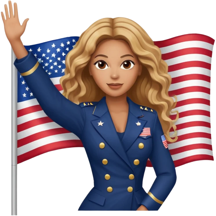 Beyonce with holding  american flag emoji
