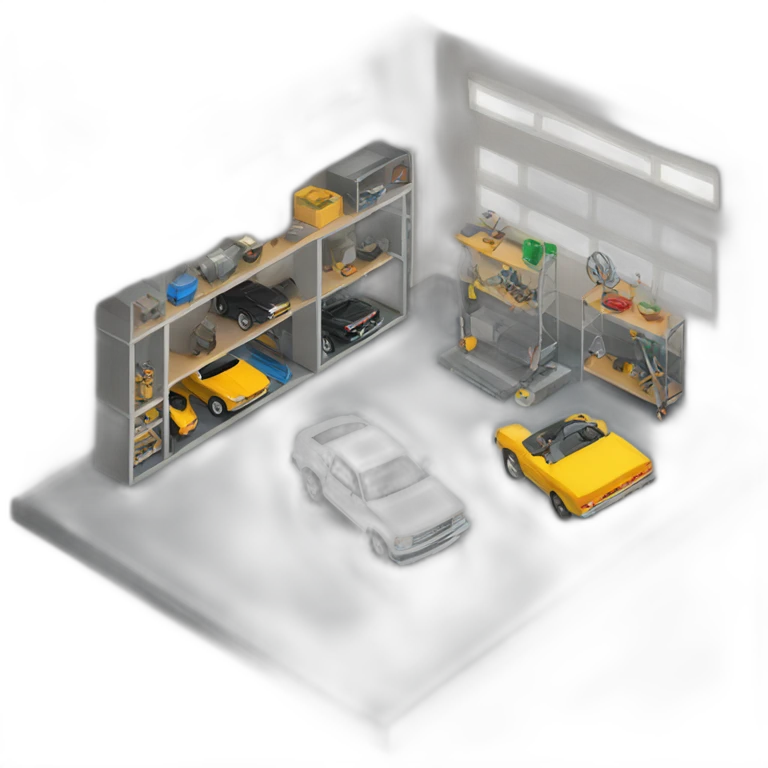 garage interior isometric emoji
