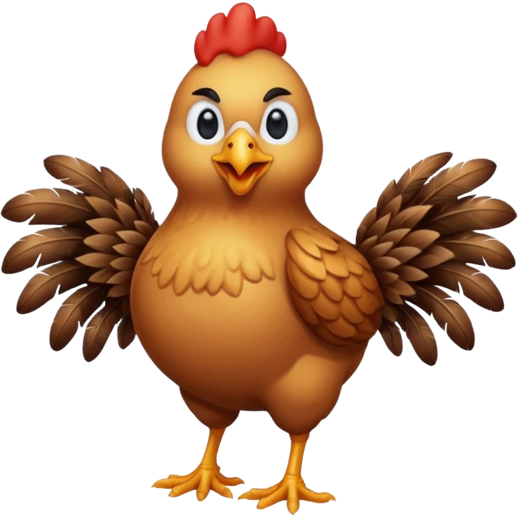 Poule avec des bras emoji