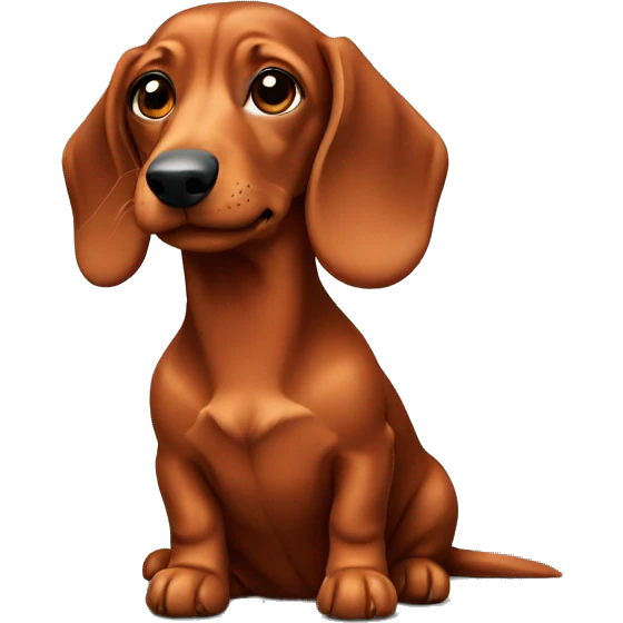 red haired dachshund sitting emoji