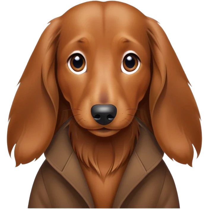 cutesy long hair daschund  emoji