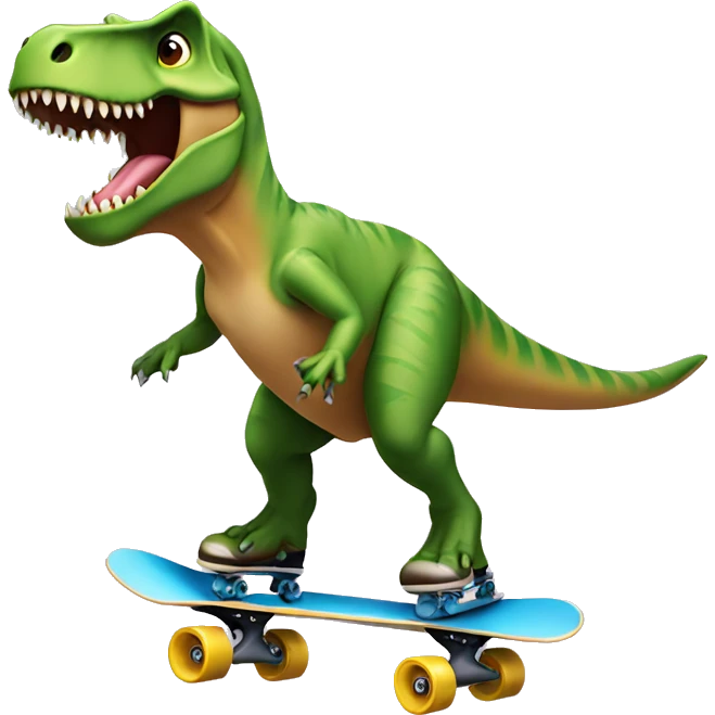 T-Rex skating emoji