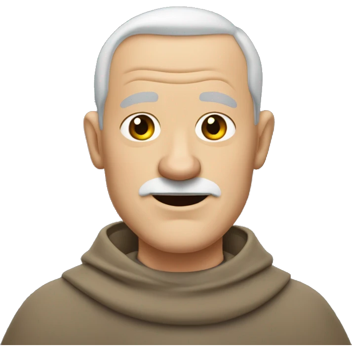 A middle-aged white male friar with a grizzled appearance, buzz cut, and a square jaw. emoji
