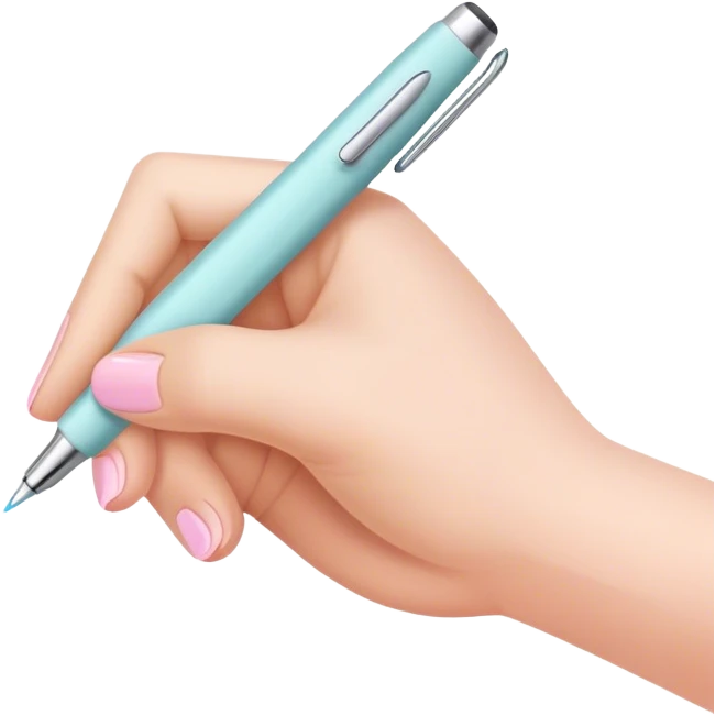 hand writes pastel pen emoji