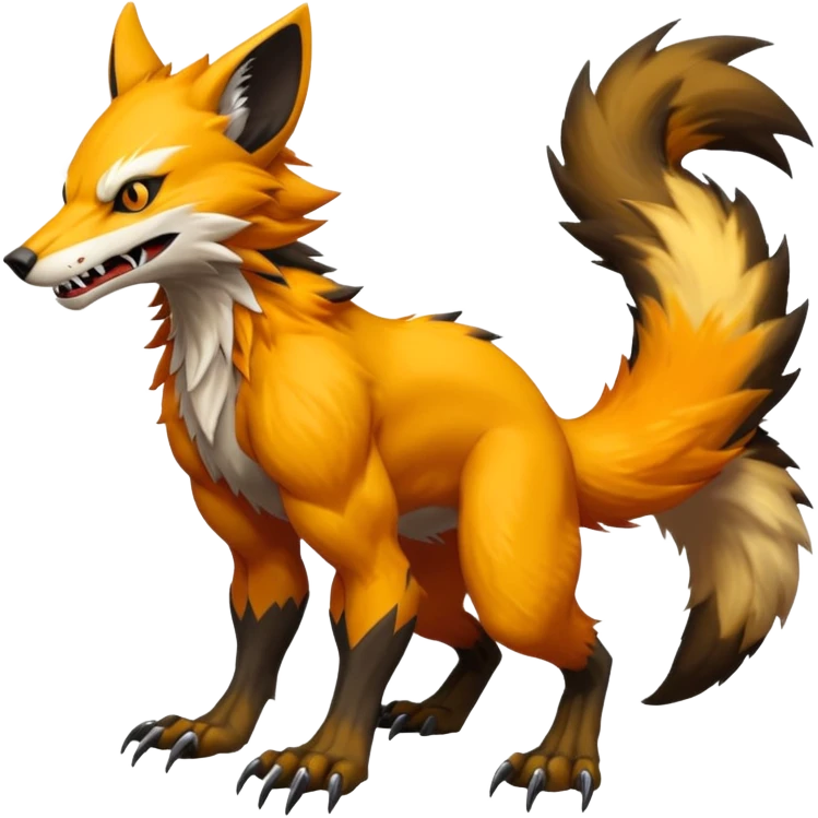 Trico-Sergal-Wolverine-Vernid-fusion-Fakemon-animal-hybrid-creature, full body emoji