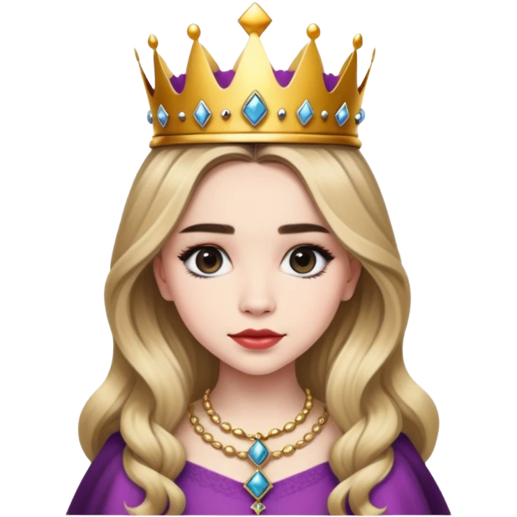 Sabrina carpenter as the queen with a crown emoji