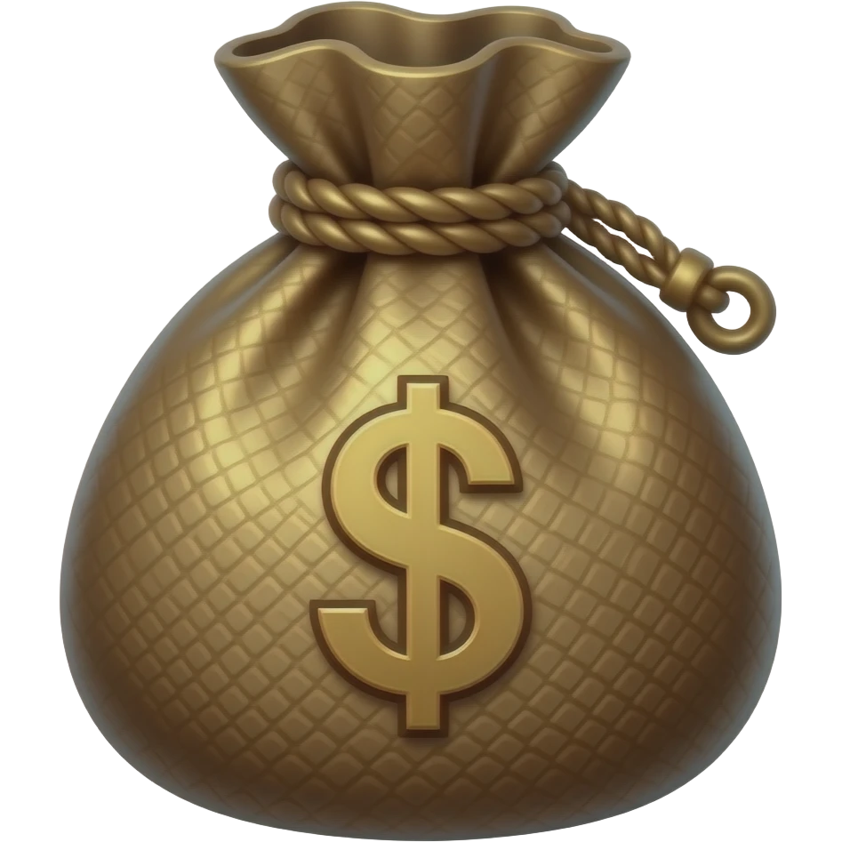 Bronze money pouch in a medeival style emoji