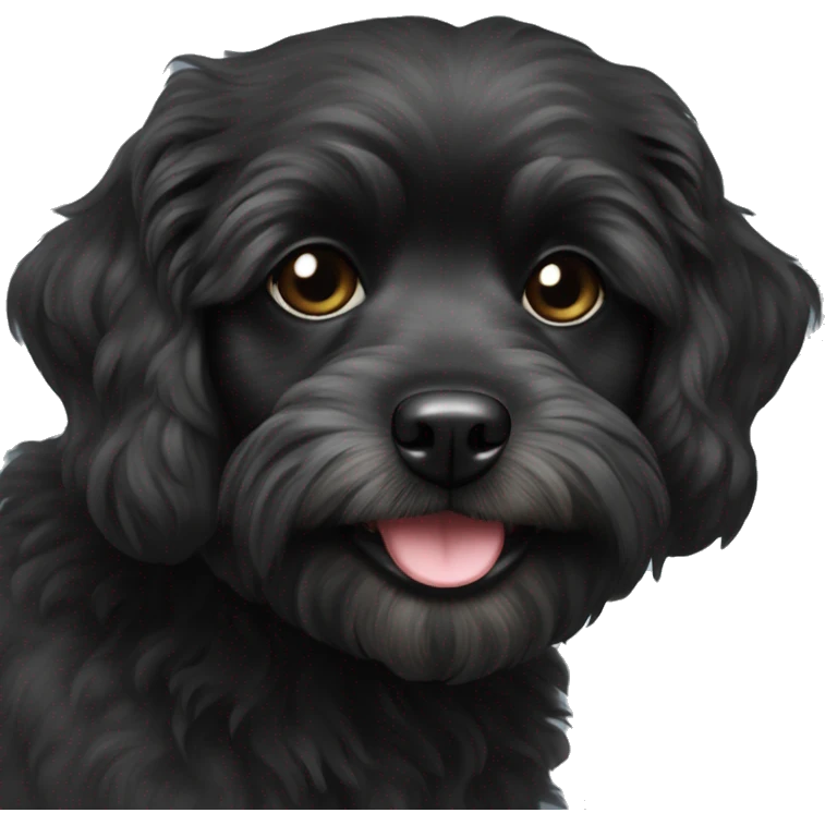 Black pomapoo with white on nose  emoji
