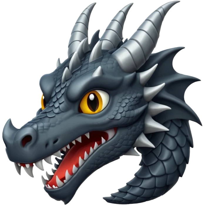 a minimalistic simple dark gray head of a dragon emoji