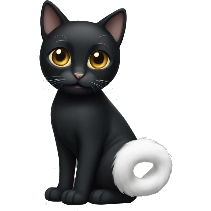 black cat with white feet emoji