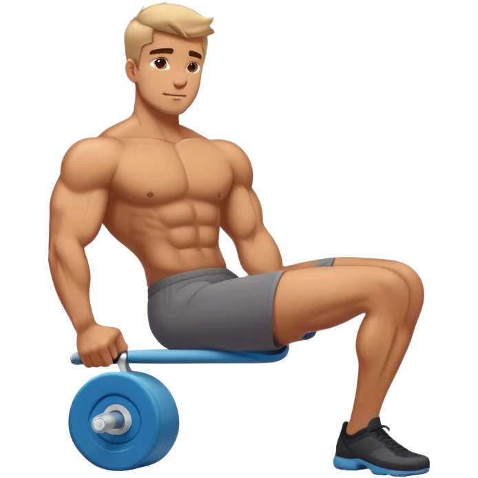 buff guy lying lats down on foam-oller emoji