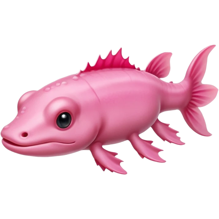 A high-resolution digital illustration of a of an axolotl emoji