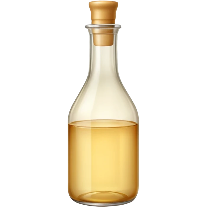 clear vinegar bottle with subtle golden tint. emoji