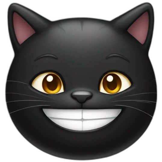black fat cat smiling emoji