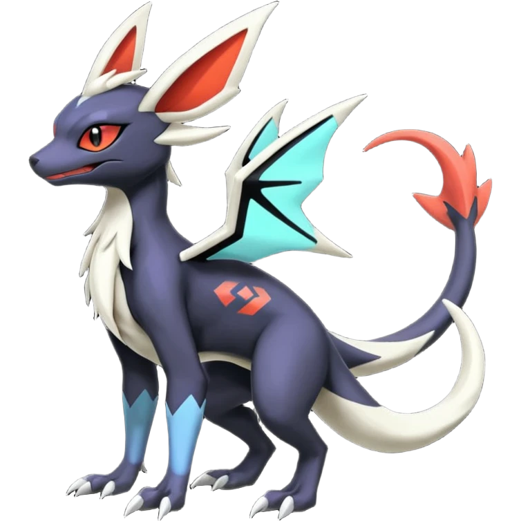 Salandit-Noivern-Umbreon-Silvally-fusion (full body) emoji