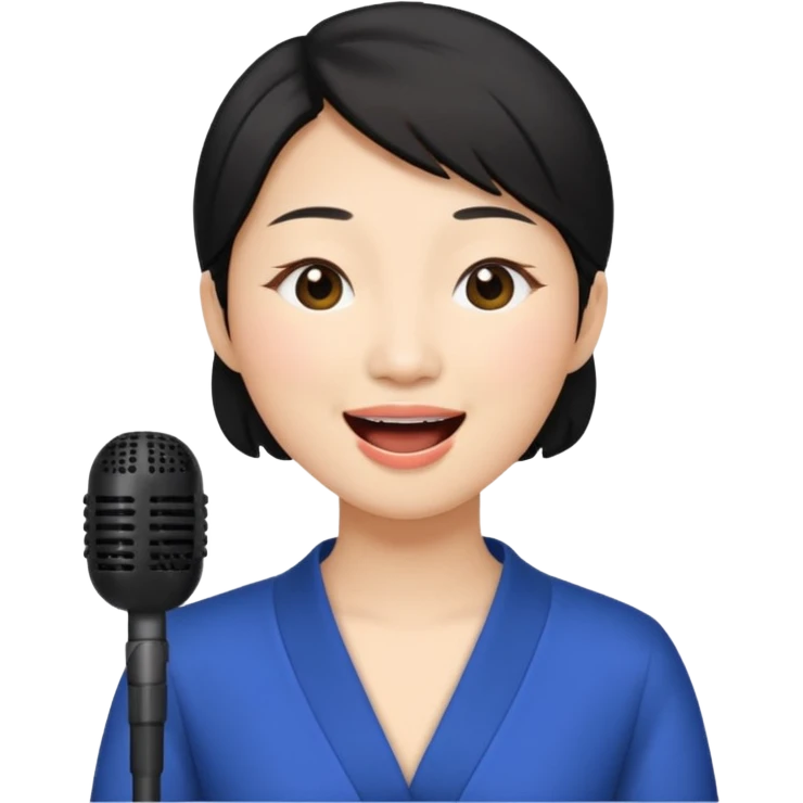 asian woman singing no microphone emoji