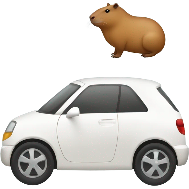 capybara driving white car emoji