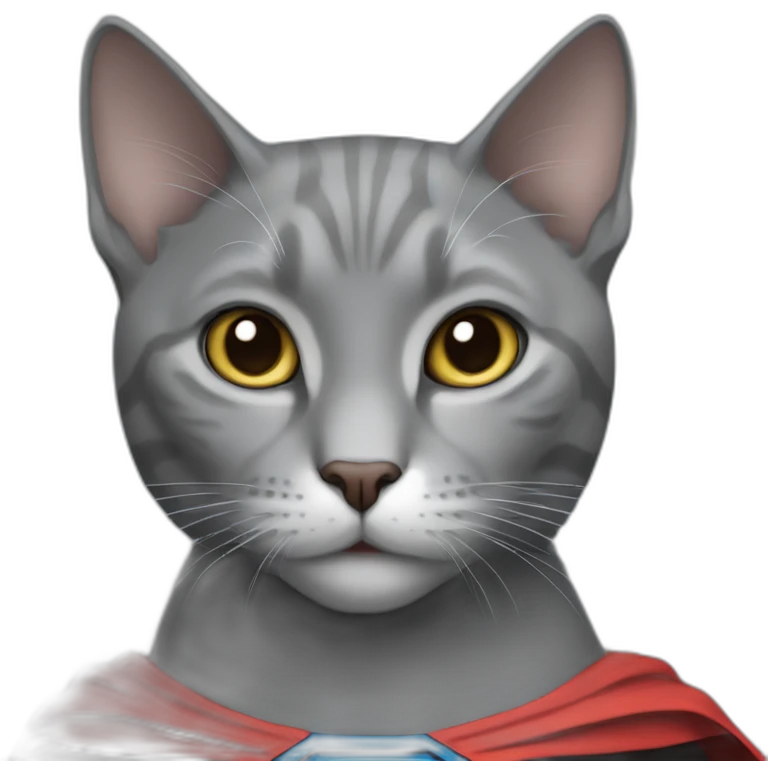 Superman Grey cat emoji