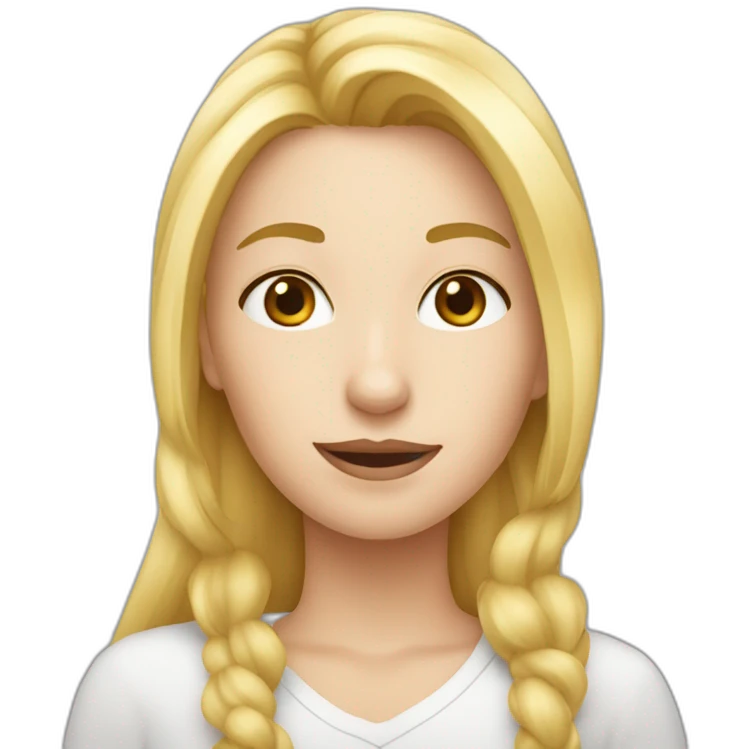 Une blonde qui fait un câlin à un chat emoji