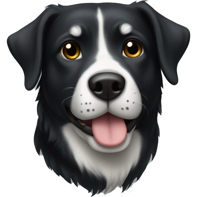 black dog with white chest emoji