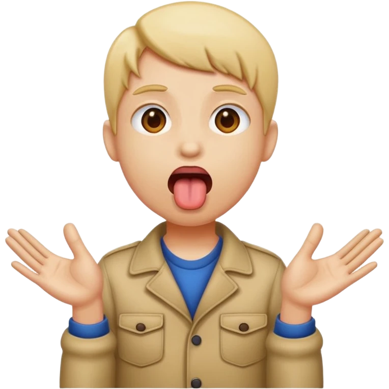 tongue out with hands to the side emoji
