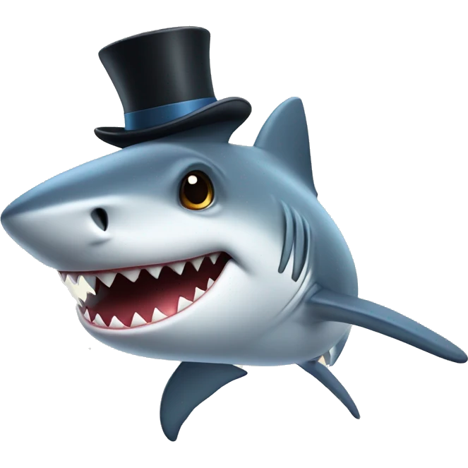 Shark with a top hat emoji