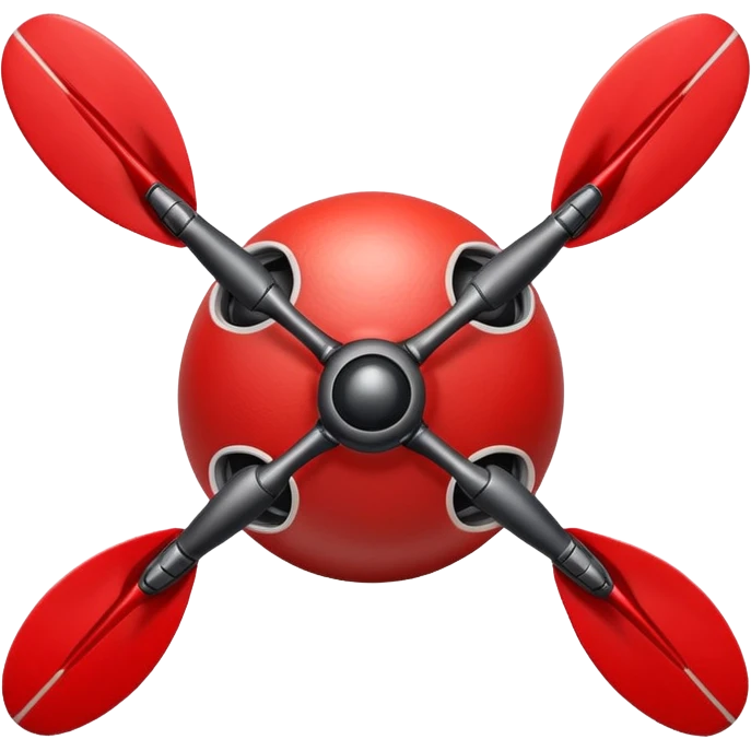 cricket ball with drone propellers attached to it, flying emoji