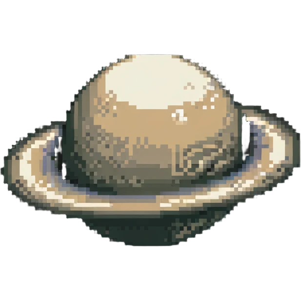 pixel Saturn planet emoji