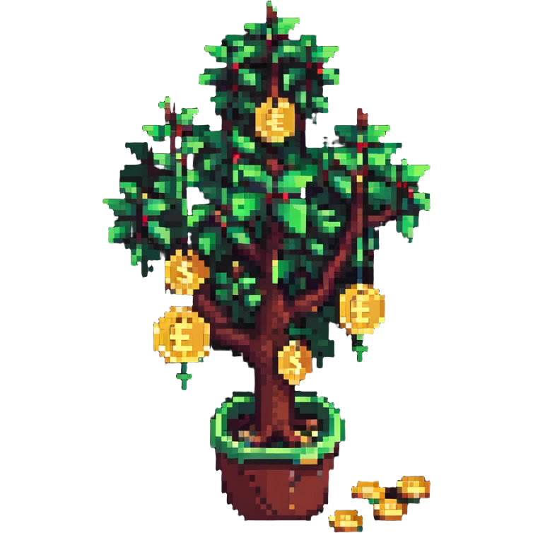 Money growing tree with coins emoji