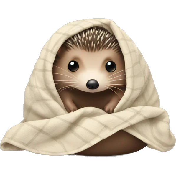 Hedgehog in blanket emoji