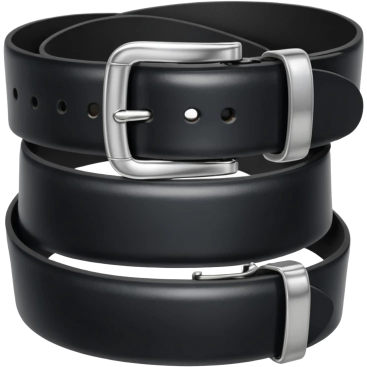 Black leather belt with silver belt buckle emoji