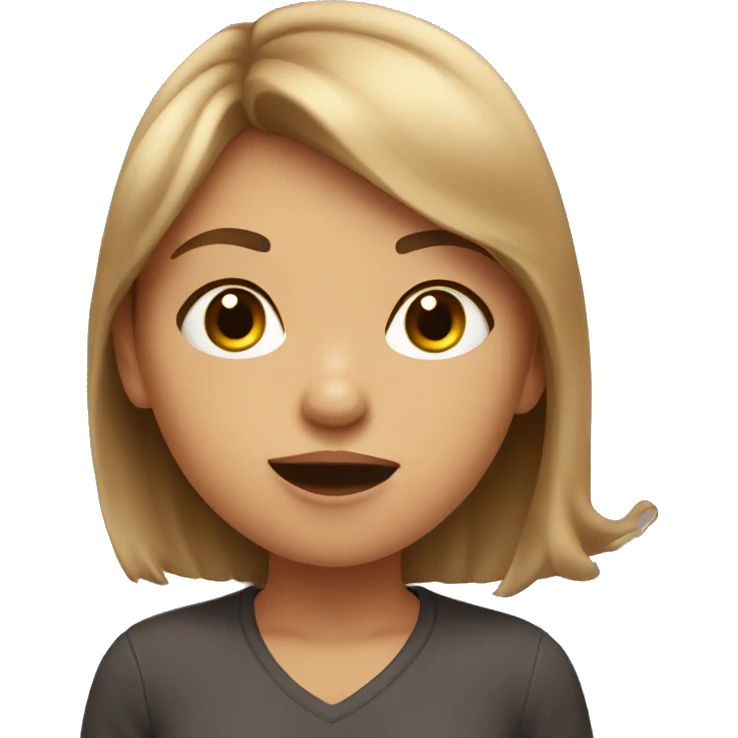 A light-skinned brown-haired girl makes an air kiss emoji