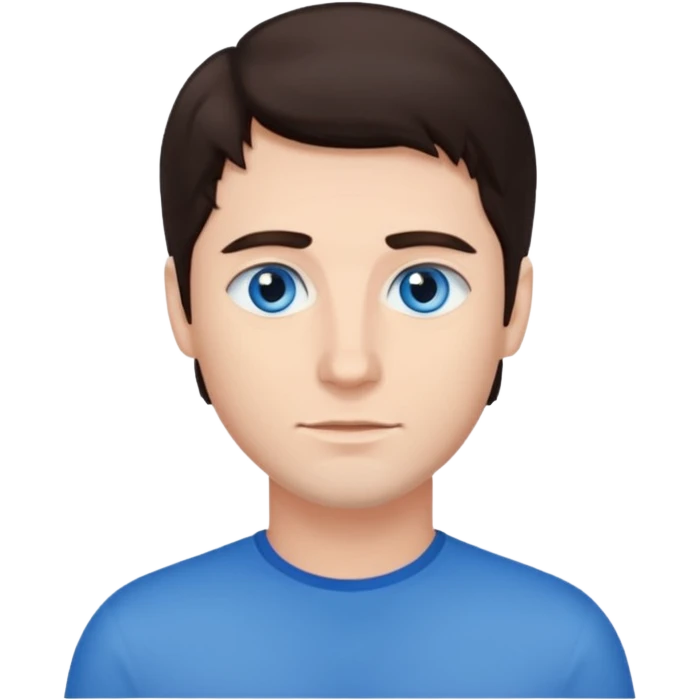 homme yeux bleu azur cheveux brun foncé emoji