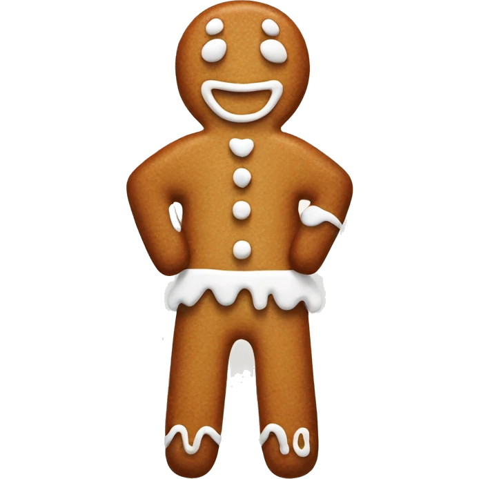 A gingerbread man with only white frosting  emoji