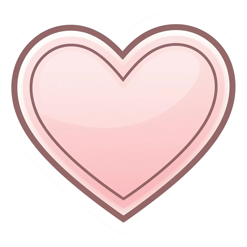 minimal line-art heart sticker, elegant thin stroke, pastel tones, clean vector design, no background, modern aesthetic, 8k emoji