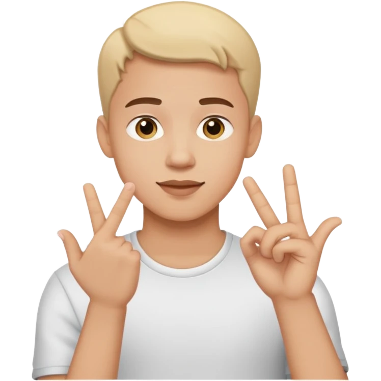 young man using sign language emoji