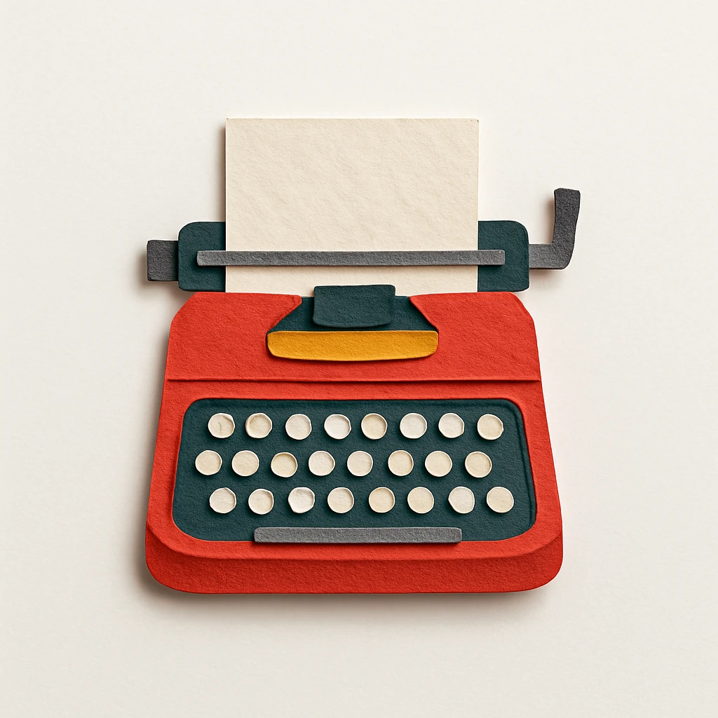 red typewriter emoji