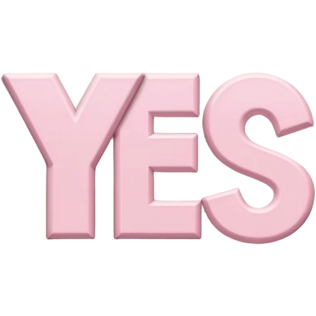 Pastel pink sing say "YES" emoji