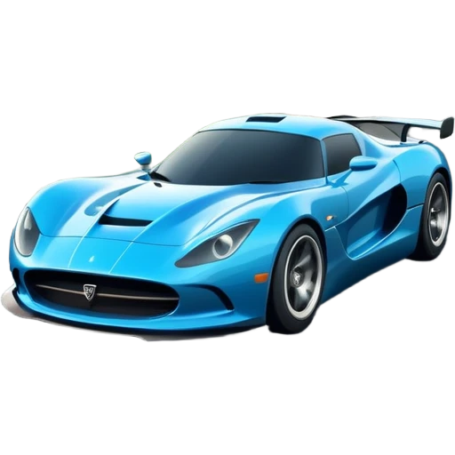 An icon showing a sleek car speeding down a winding road, inspired by Need for Speed. The design features dynamic motion lines, with a stunning, scenic background of mountains and forests. The car races past, creating a sense of thrill and speed. Transparent background. emoji