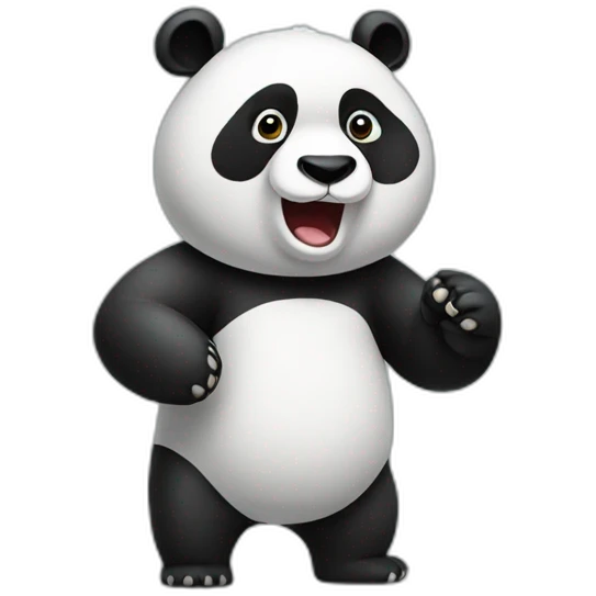 panda with arm emoji emoji