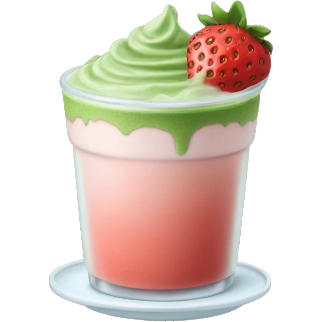 iced strawberry matcha latte emoji