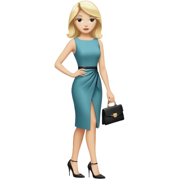 Pretty models that are blonde with high heels, chic dress emoji