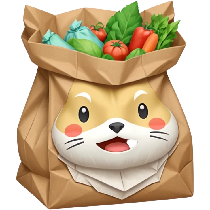 Ghibli style grocery bag emoji