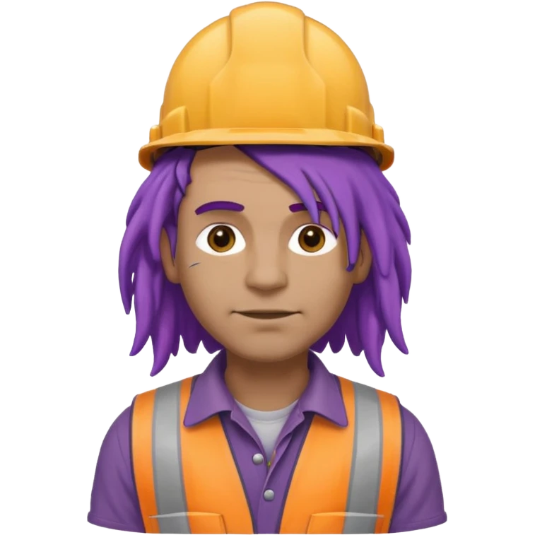 construction worker heavy dreadlocked purple haired man  emoji