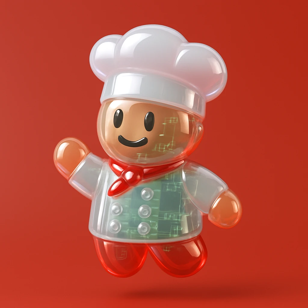 Chef white red background  emoji